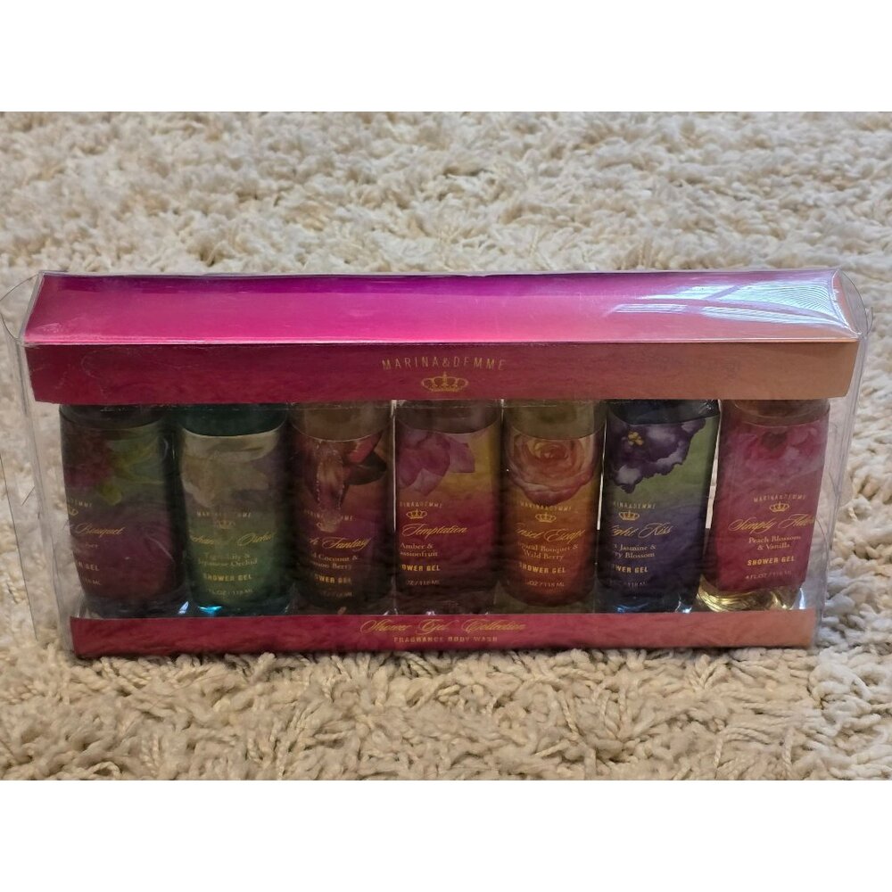 Marina & Demme Shower Gel Collection 7 pc Fragrance Body Wash Gift Set 4oz Each